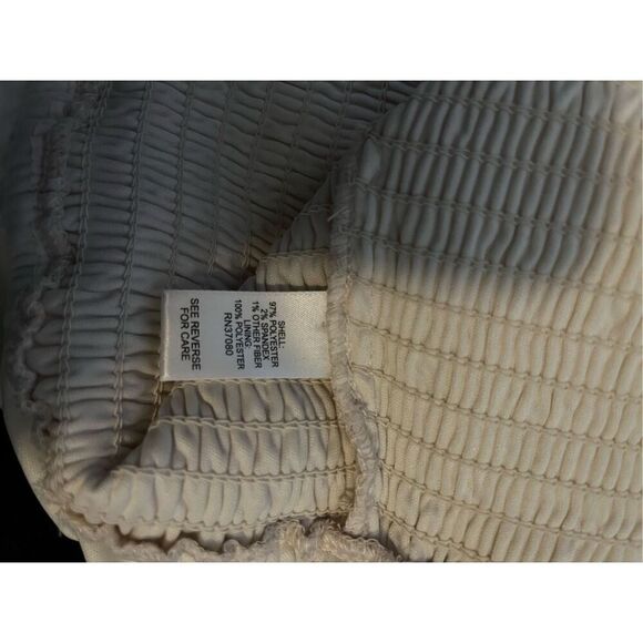 Versona Ivory Tiered Smocked Babydoll Maxi Dress L - Picture 8 of 9